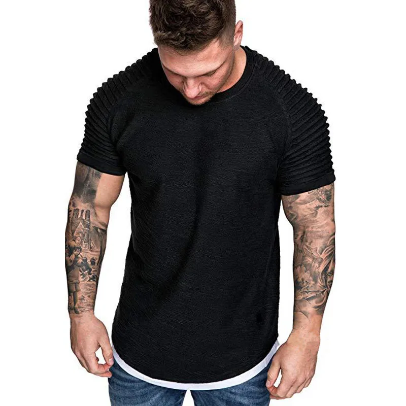 2023Summer Streetwear T-Shirts Men\'s Clothing M-3XL Casual Short Sleeve T Shirt Men Slim Fit Solid T Shirts Tops Tee Shirt Homme