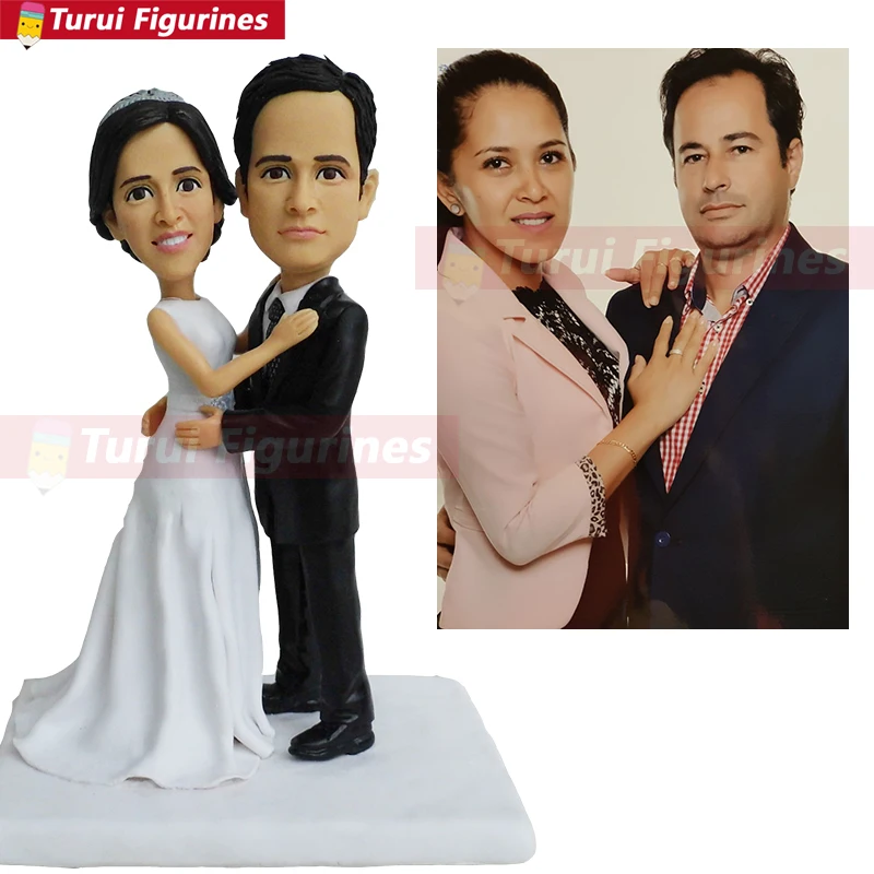 wedding cake topper interracial couple bobblehead mini me couple statue custom pet bobblehead dolls custom sports bobble head