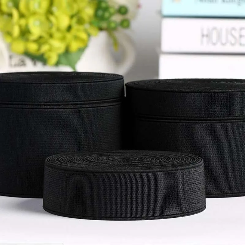 4meters/lot Width 1.5cm 2.5cm~5cm Elastic Rubber Band Clothing Accessories Nylon Webbing Garment Sewing Accessories Black White