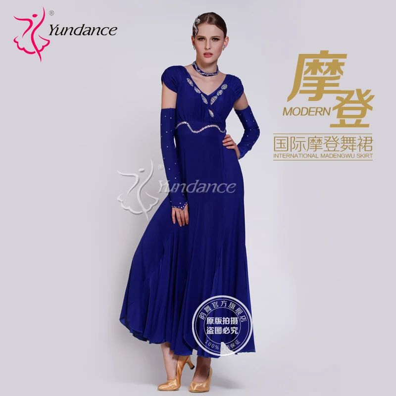 Customized Lady Waltz Tango Dancing Dress Modern Dance Competition Costume Foxtrot Quickstep Suit Promotion B-2773