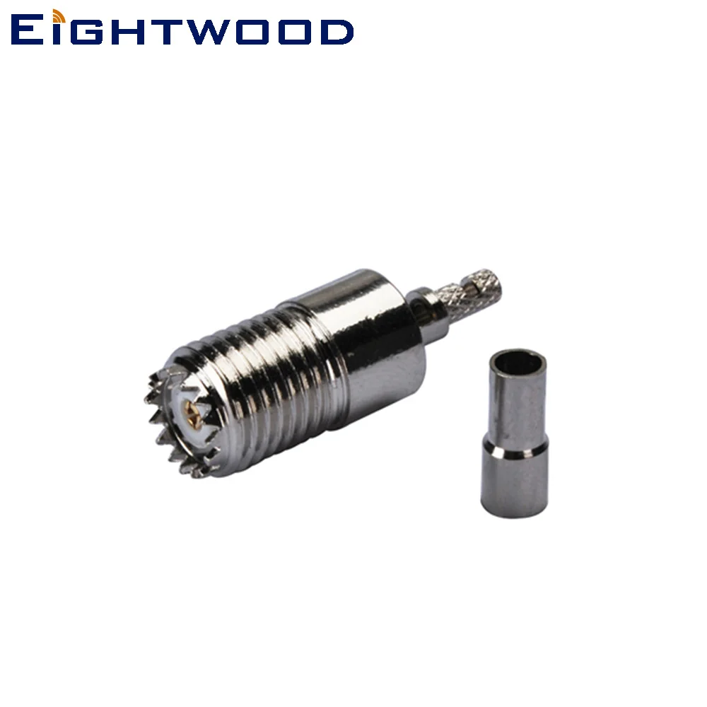 

Eightwood RF Coaxial Connector Mini UHF Jack Female SO239 Crimp for LMR100 RG174 RG316 Cable Adapter