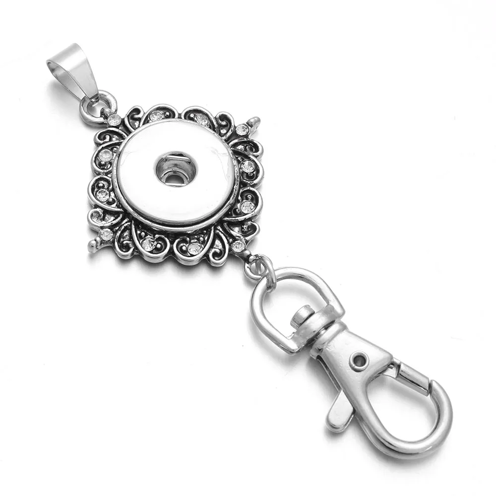 Hot Sales 17 Style Xinnver Snap Key Chain For Keyring Women Metal Keychain Bag Pendant Fit 18/20mm Button Snap Jewelry ZF000