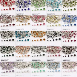 Mixed size sewn rhinestone 24 colors and silver claw glass stone crystal  for DIY decoration shoes and hats luggage decoration