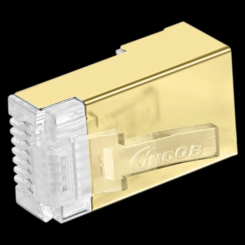 CNCOB Cat6 FTP gold-plated shielded cable connector RJ-45 modular Ethernet connector network crystal head 8P8C rj45 connector