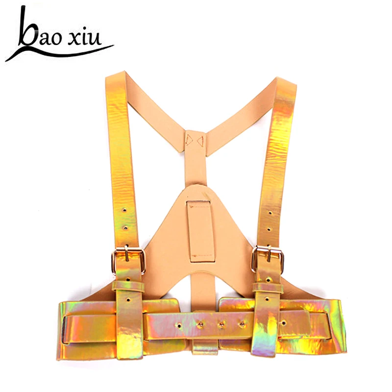 

New Punk Handmade gold color Leather harness straps belts for women Body Bondage Cage Sculpting sexy Waist Belt Straps Suspender