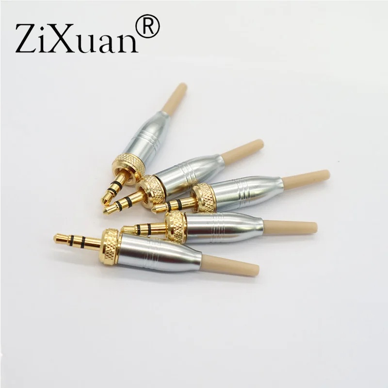 

5 шт. 3,5 мм (1/8 дюйма) DIY стерео-адаптеры с винтовым креплением для микрофона Sony Sennheiser, серебристый металлический корпус, запасной разъем