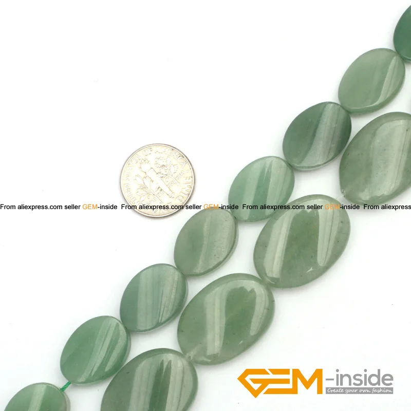 13x18mm & 18x25mm Flat Olivary Oval Twist Aventurine Jad Beads natural jad beads DIY loose beads for jewelry making Strand 15\