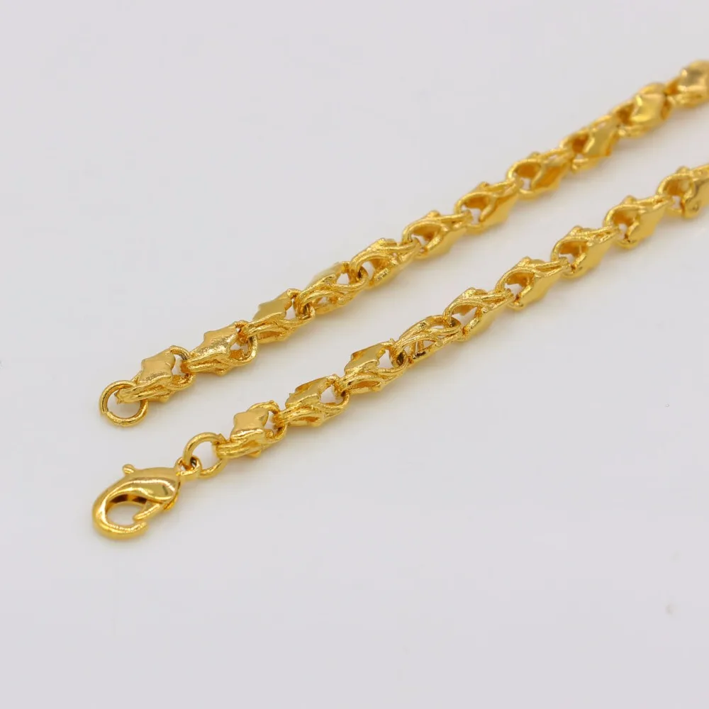 Adixyn Length 200cm 4MM Ethiopian Chain Necklaces for Women/Men,Gold Color African Eritrean Necklace/Dubai/Arab N0254