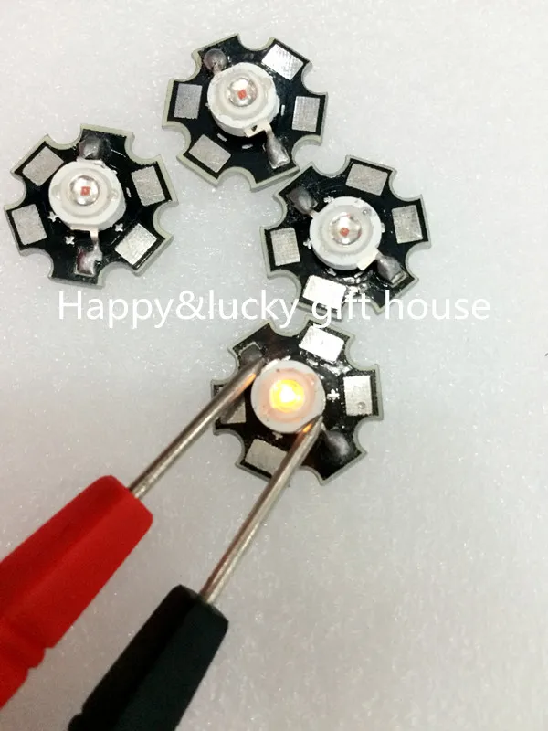 

YYT 5PCS Ultra-bright high-power LED with aluminum substrate with connecting electronic wire 3W white red green blue yellow