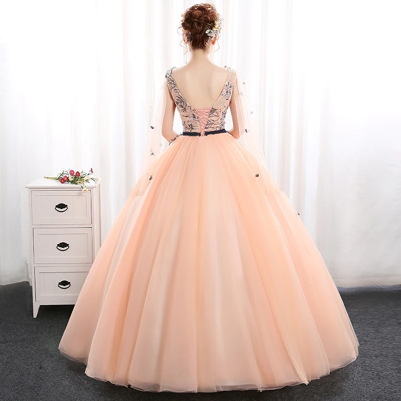 Ruthshen Vestidos Quinceanera 15 Anos Gaun Bola Quinceanera Gaun Baru Appliques Prom Gaun untuk Pesta V-Leher Vestido