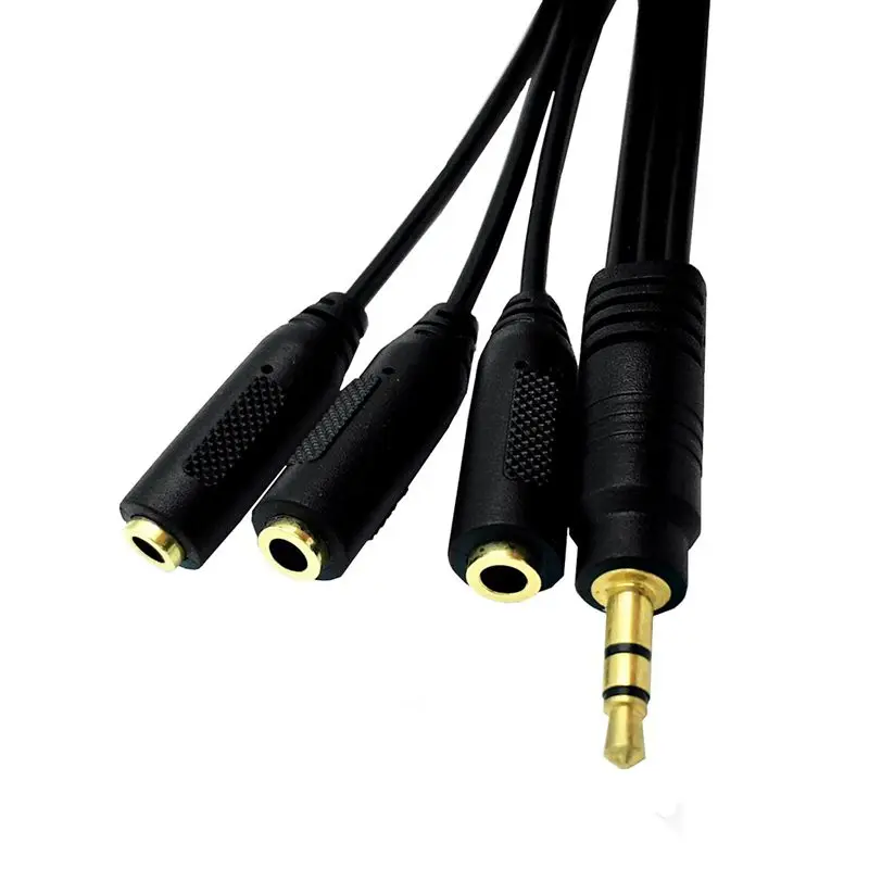 Âm Thanh Stereo 3.5Mm Cáp Chia Âm Thanh Mạ Vàng 3.5Mm (1/8 Inch) TRRS Stereo Cắm Nam Đến 3X1/8 Inch 3.5Mm Stereo Jack Nữ