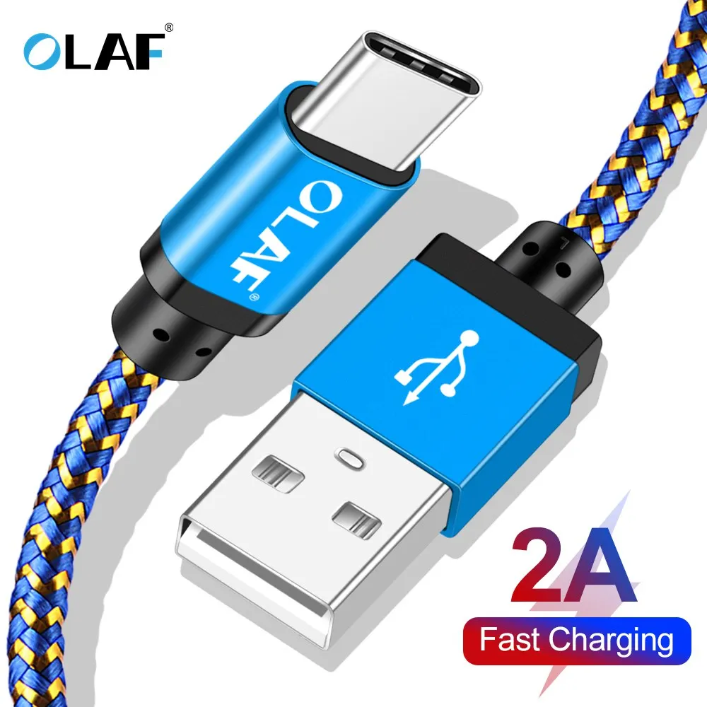 Olaf USB Type C Cable for USB C Mobile Phone Cable Fast Charging Type C Cable for Samsung Galaxy S9 S10 Huawei P30 P20 Lite cord