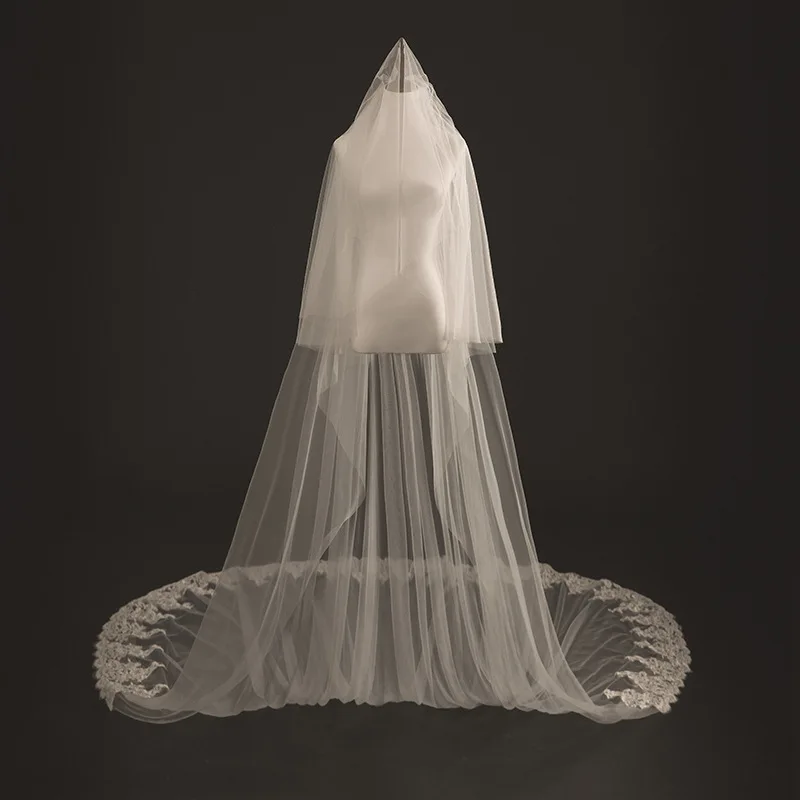 New Arrival wedding veil veu White In stock wedding accessories voile mariage bridal veil velos de novia welon 3 metry