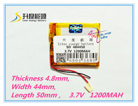 484450 3.7V 1200mAh 504550 Universal Li-ion battery for tablet pc 7 inch 8 inch 9 inch Mp3 MP4 DVD mobile bluetooth