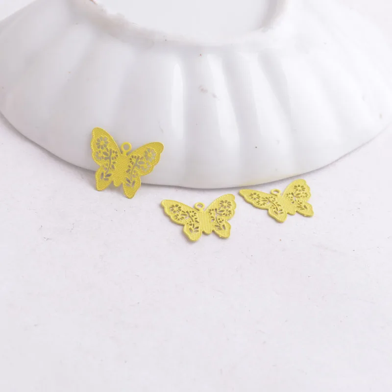 100 Stück AC2861 12mm*14mm Schmetterlings-Anhänger, bemalte Tier- und Schmetterlings-Charms – Detail 11
