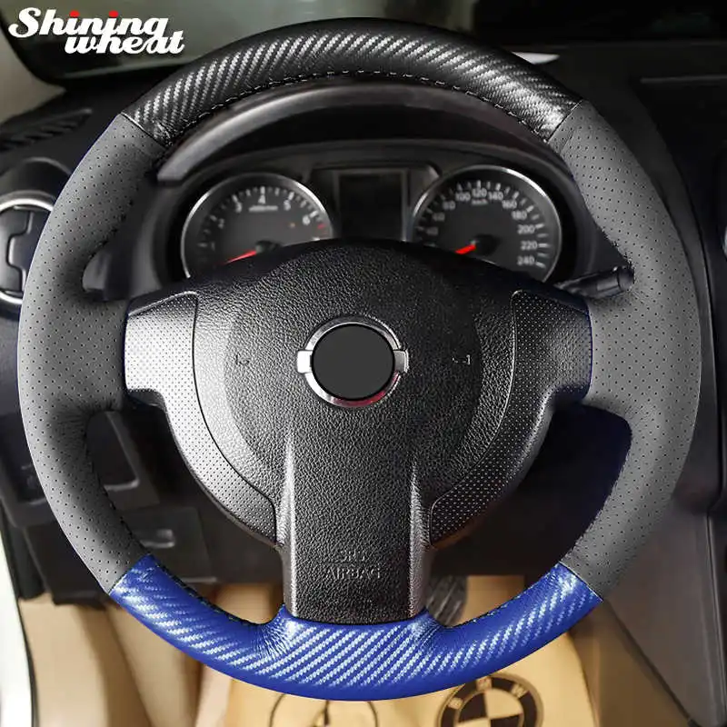 Shining wheat PU Carbon Fiber Leather Steering Wheel Cover for Nissan QASHQAI X-Trail NV200 Rogue