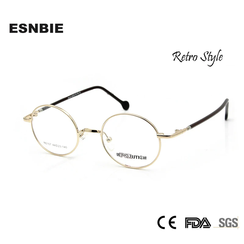 

ESNBIE Retro Design Men Small Round Eyeglasses Women Myopia Glasses Vintage Spectacle Frames in Plain Lens oculos de grau