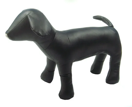 Leather Dog Mannequin, Standing Position Models, Pet Toy, Black and White, DML-001AB,