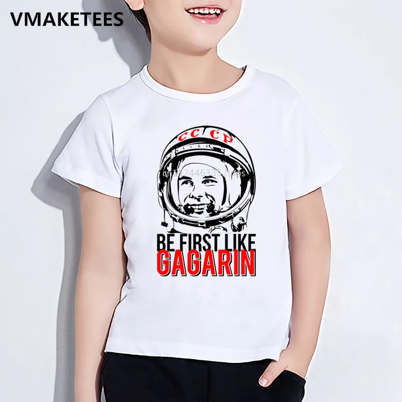 

Kids CCCP USSR Gagarin Print T-shirt The Soviet Union Russia Space Funny Casual Baby Clothes Girls & Boys Summer T shirt,HKP2437