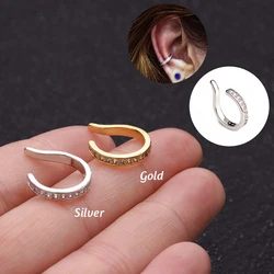 1Pc 10mm Gold Silver Color No Piercing Cartilage Cuff Upper Ear Cuff Wrap Earring Non Pierced Fake Conch Piercing
