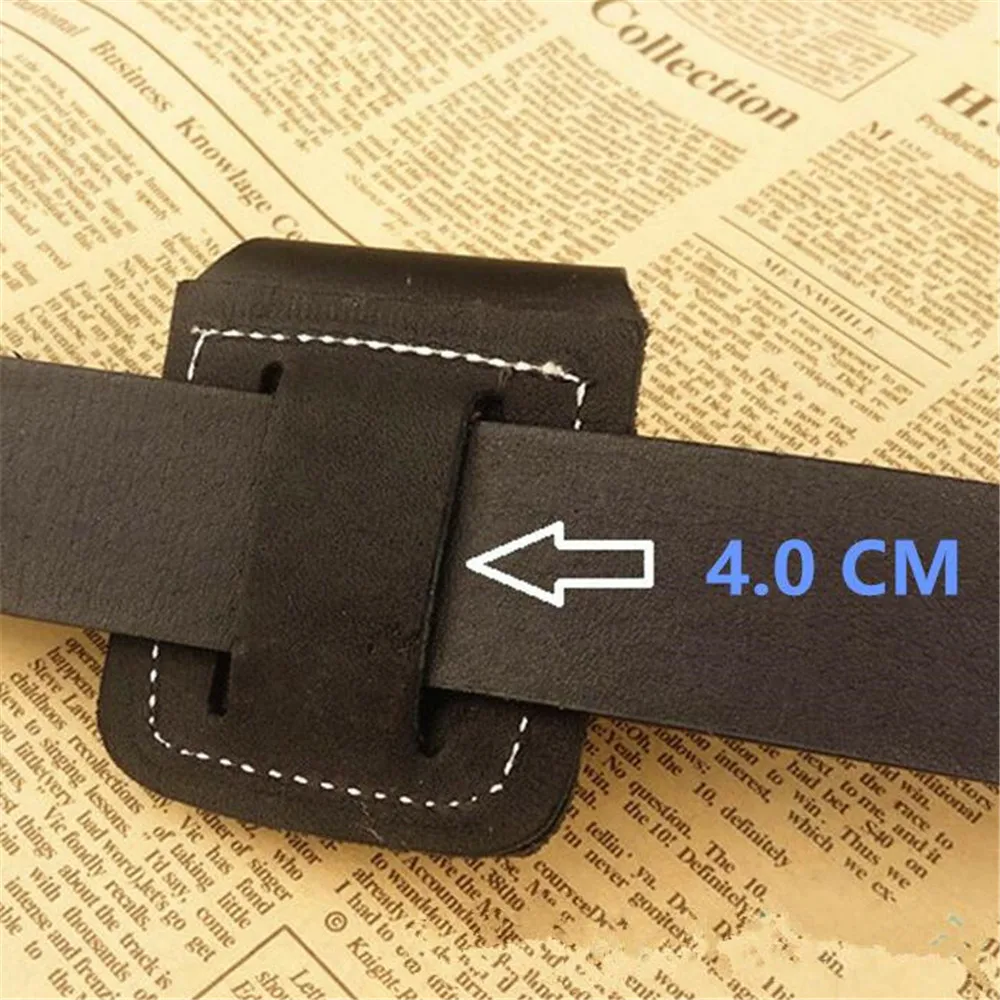 Leather Cigarette Lighter Case, Lighter Holder, Pouch Box Loop for Flat Zippo Lighter Case, No Lighter