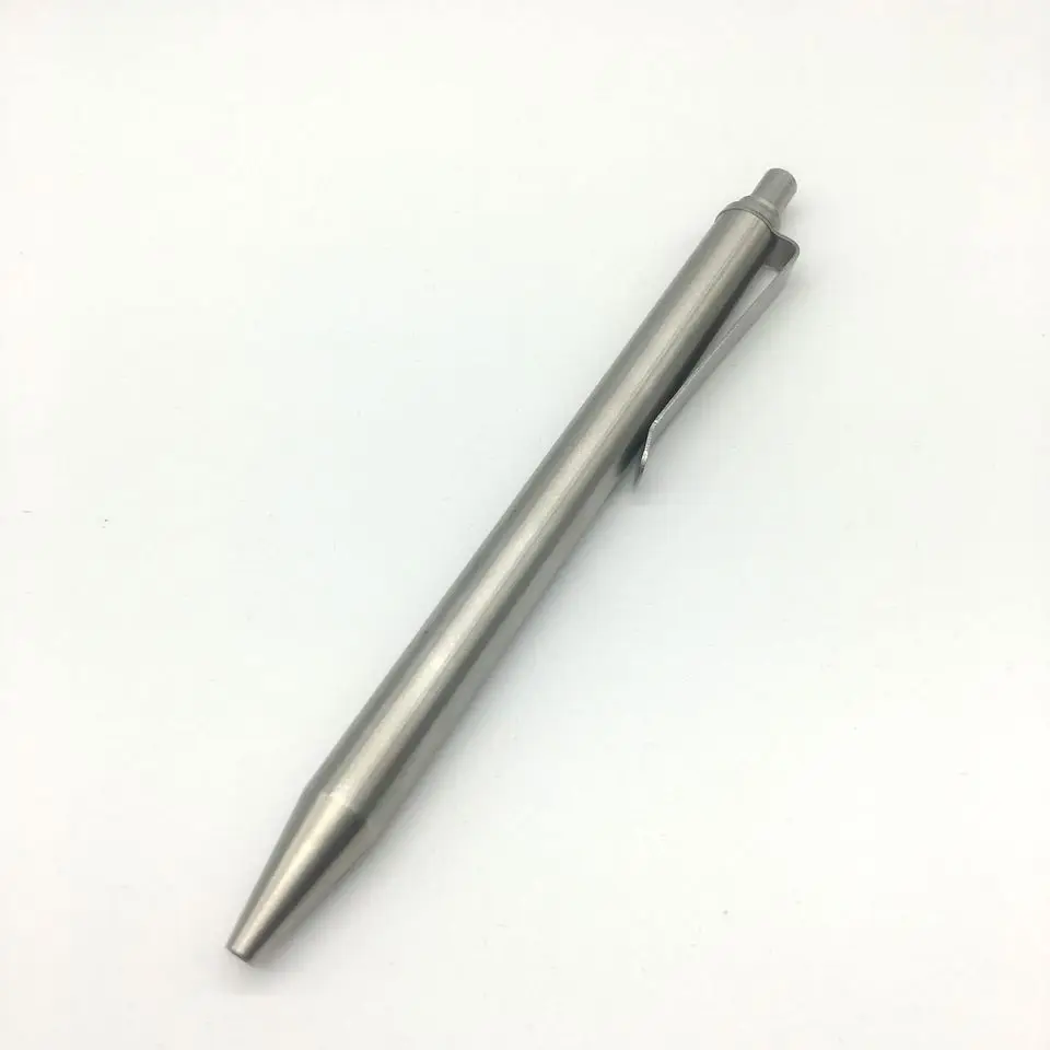 

Sophisticated Handmade Stainless Steel Pressing Signature Pen 0.5mm Black Ink Clip Gel Pen Tactical Pen Self Defense EDC