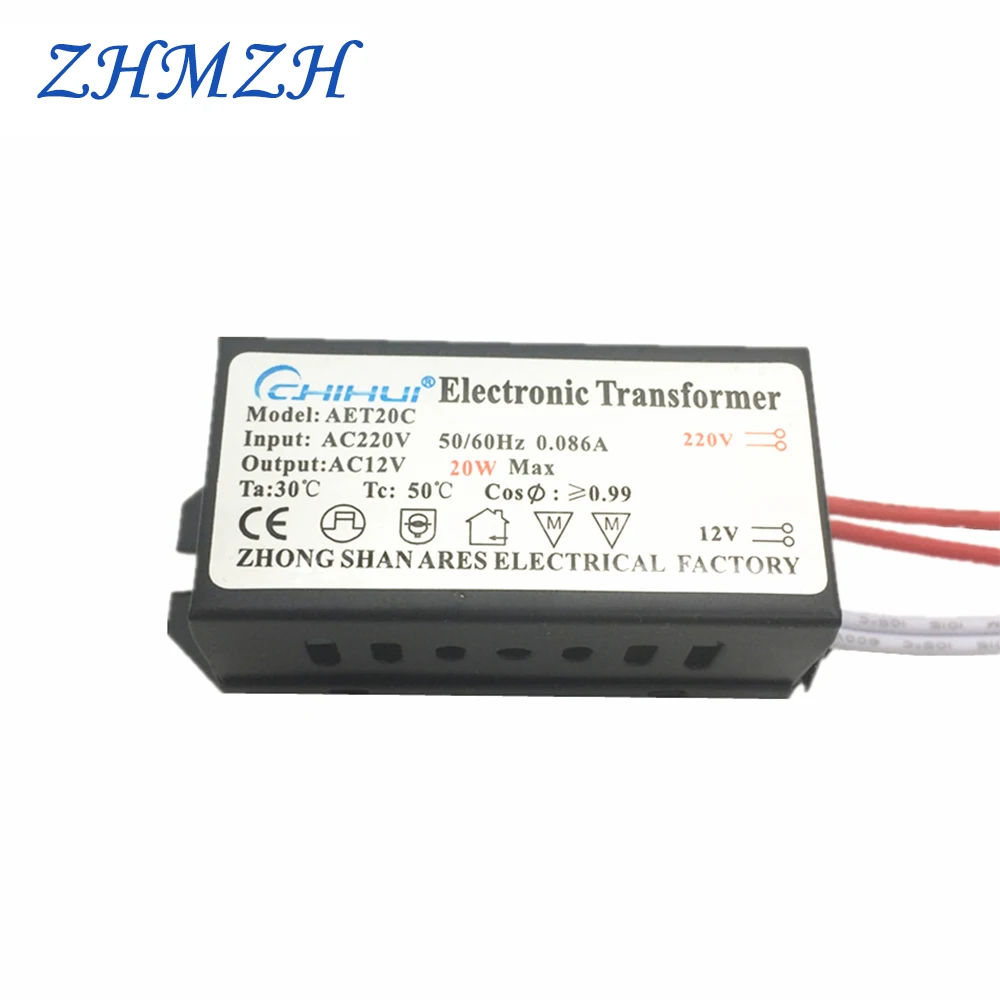 20W LED Elektroniczny transformator LED Sterownik Zasilacz AC220V do AC12V Do 12V MR11 MR16 G4 Żarówki LED lub koraliki do lamp halogenowych