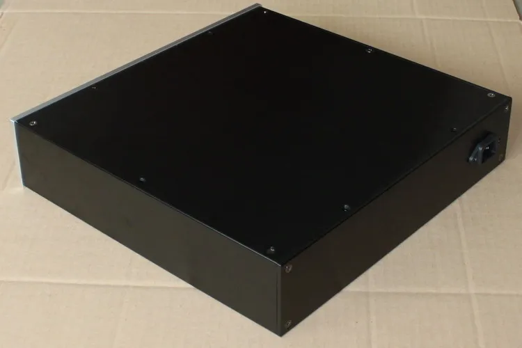308*320*70 MM aluminium eindversterker chassis/DIY Voorversterker case/Glas bezel pre-versterker box