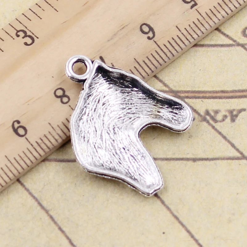 10pcs Charms Steed Horse Head 28x22mm Tibetan Bronze Silver Color Pendants Antique Jewelry Making DIY Handmade Craft