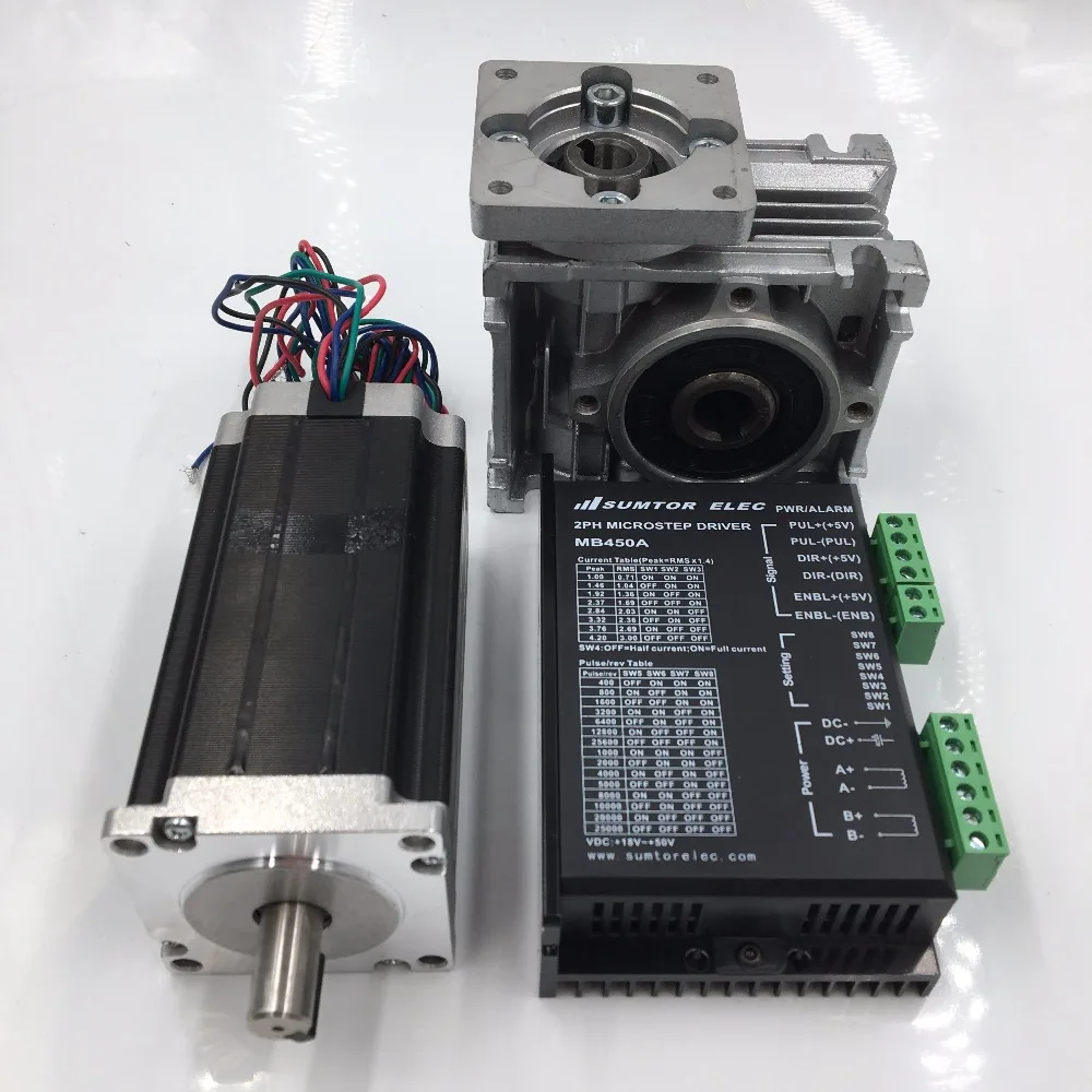 

Ratio 50:1 Geared Stepper Motor Nema23 L112mm 4.2A 1.8degree Gearbox Speed Reducer Driver CNC Router Kit