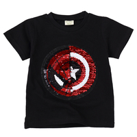 Disney Spiderman Summer Fashion Sequin Baby Boys Girls T-Shirt For Children T-Shirts Kids Cotton Clothing Shirts Boy Girl Tops
