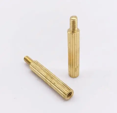 100 Pcs M2 External Thread 4mm Cylindrical Camera Standoff Brass Spacer Female to Male Brass Threaded Spacer Round