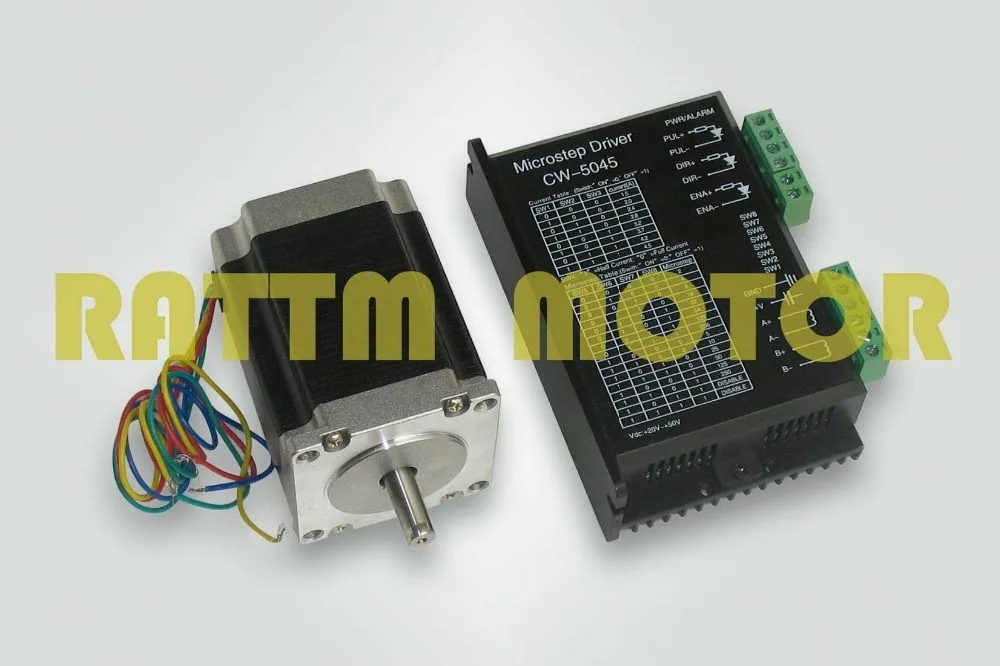 1set Nema23 stepper motor 270oz-in/76mm,3.0A + CW5045 Motor Driver 256 microstep,4.5A current 50VDC CNCkit