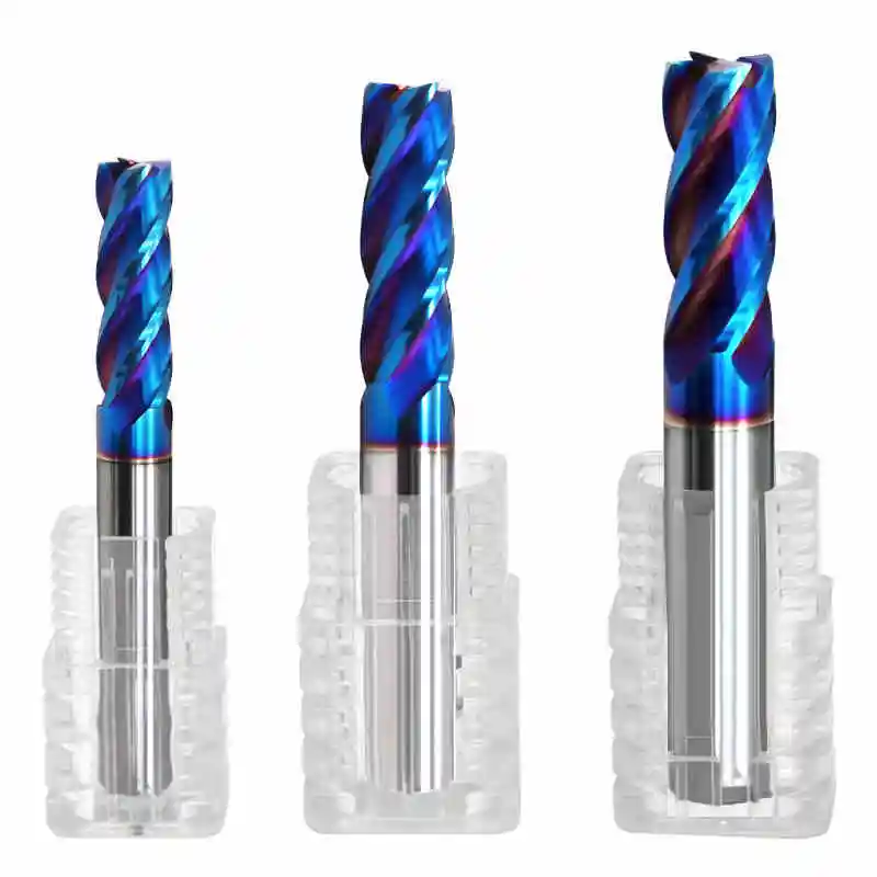 Cutting HRC65 4 Flute D1mm-20mm 4mm  6mm 8mm 10mm 12mm 14mm 16mm Alloy Carbide Milling Tungsten Steel Milling Cutter End Mill