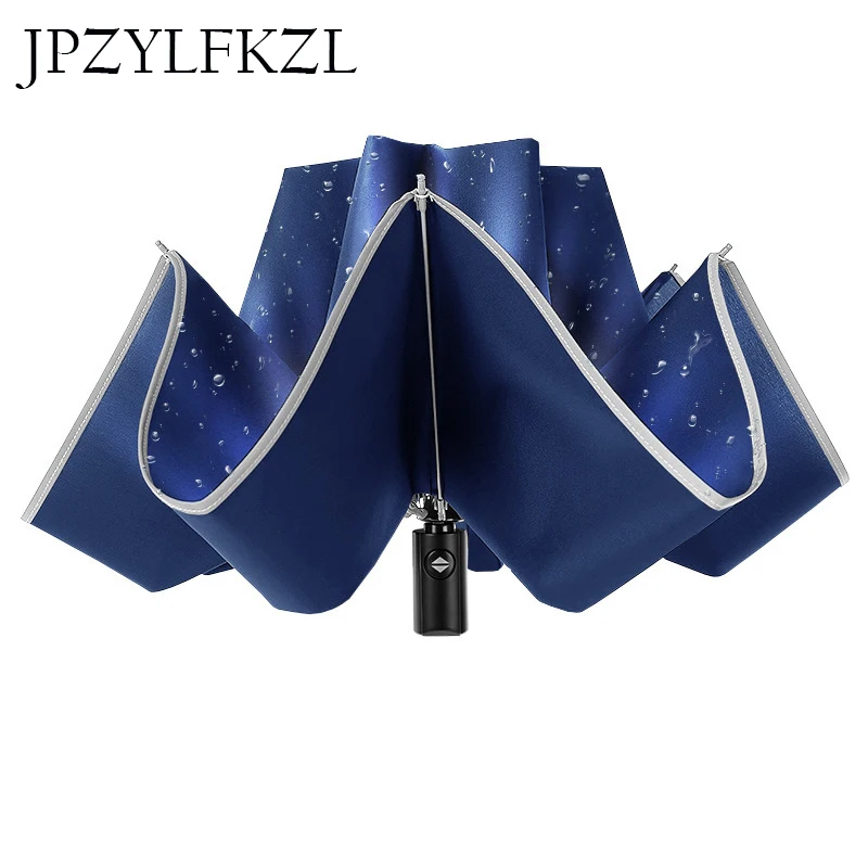 

8k Reflective Big Parapluie Inverse Umbrella For Car Business Foldable Umbrella Rain Men Women Automatic Reverse Umbrellas Stron