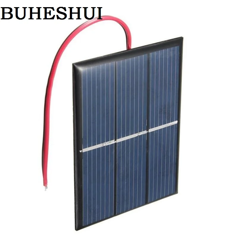 BUHESHUI 0.65W 1.5V Mini Solar Cell Polycrystalline DIY Solar Panel Toy 80*60MM+Cable Epoxy Study 100pcs Wholesale Free Shipping