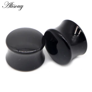 2pcs Putih Hitam Transparan Akrilik Telinga Terowongan Plug Telinga Alat Pengukur Piercing Double Melengkung Pelana Expander Tandu Tubuh Perhiasan 10 pengukur hitam penjualan terbaik - №