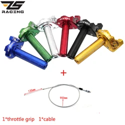 ZS Racing M10 CNC Aluminum Throttle Grip Twist Quick Action Gas Throttle With Cable Fit KAYO Apollo Bosuer Xmotos Dirt Pit Bike