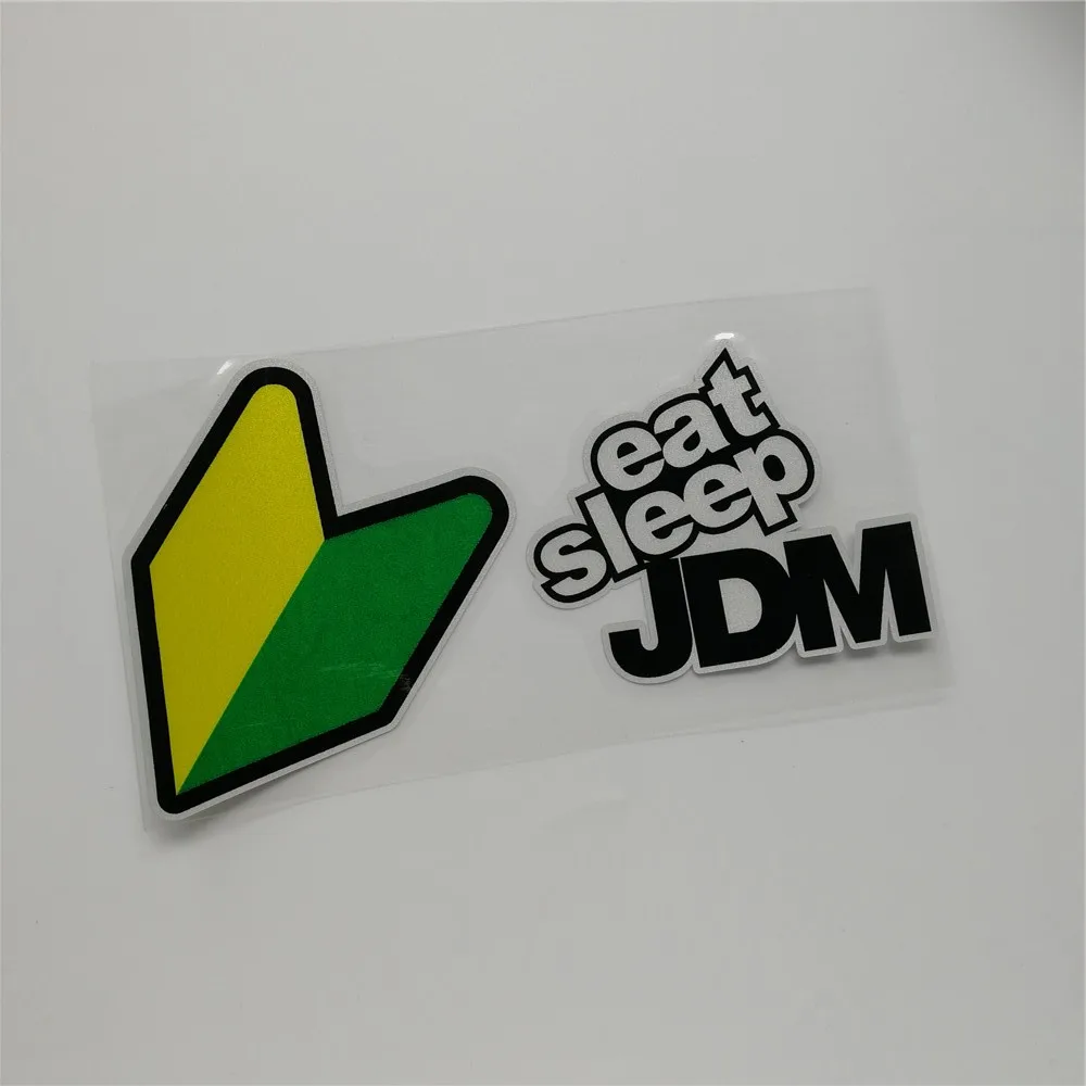 Motor Eat Sleep JDM  Car Sticker Wakaba Leaf  Japanses Decals Drift Car Styling Motocross Scratch For Vans Laptop