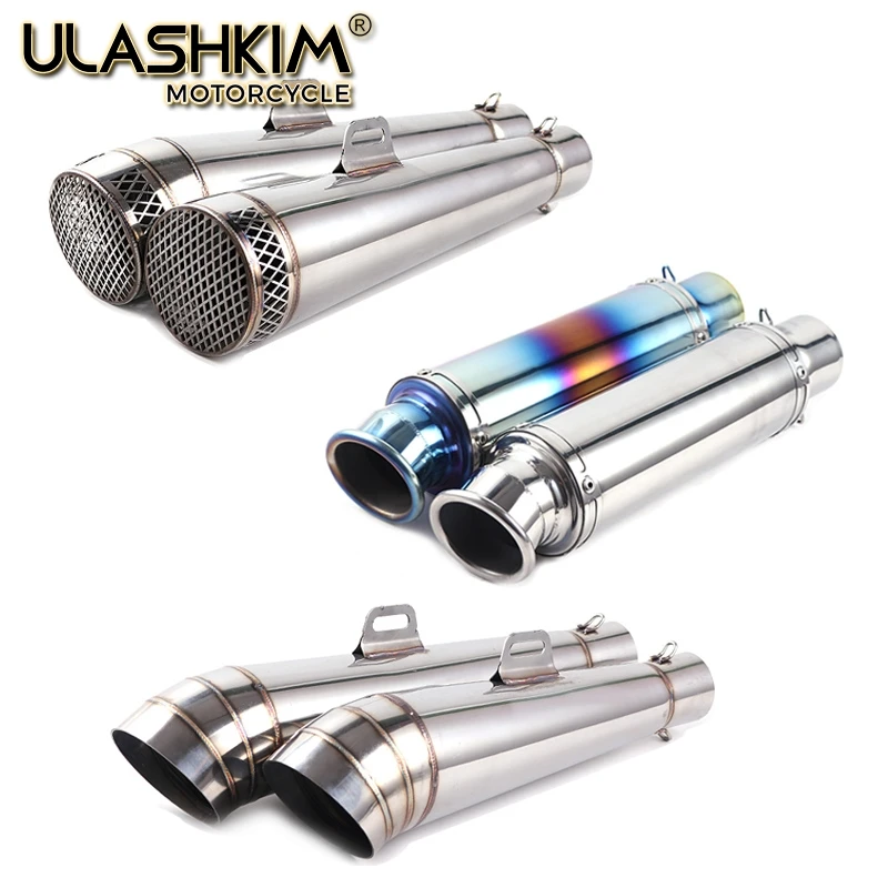 

Universal 51mm 61mm project Motorcycle Exhaust Muffler Modified Exhaust Stainless Steel Carbon Fiber Fit Most Motorbike