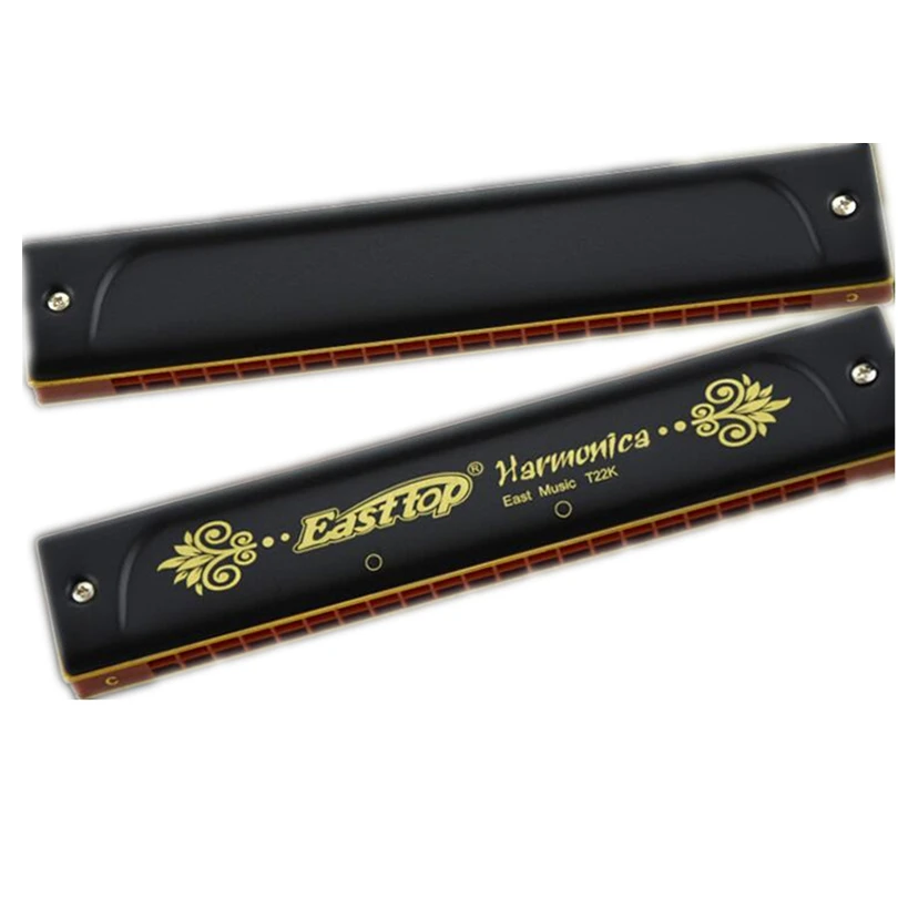 Easttop Harmonica 22 hole tremolo harp phosphor bronze reeds Key of C thickening plate harp Mouth Ogan Musical Instrument T22K