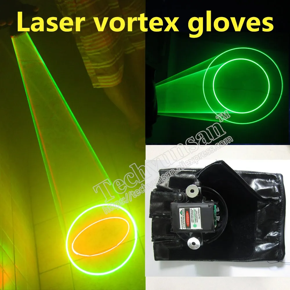 laser gloves Luminous clothing at night LED luminescent glasses Laser dance gloves Swirling vortex pattern Bar red green