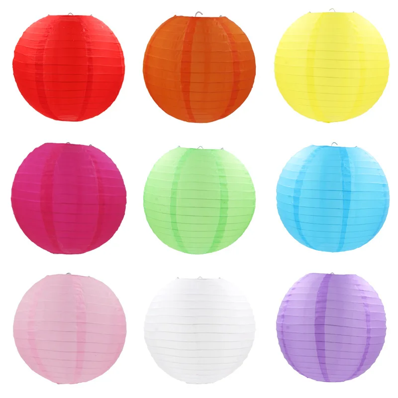 (5 Size) Chinese Orange Waterproof Cloth Lantern Birthday Wedding Party Decor Gift Craft DIY Lampion Hanging Ball Party Supplies