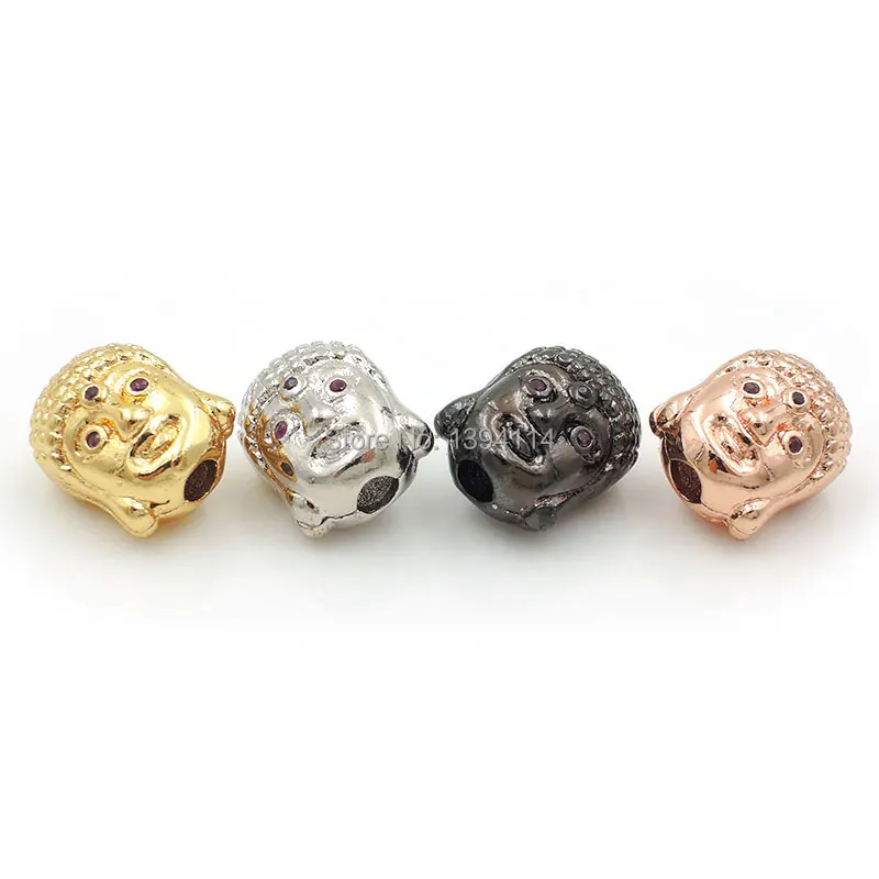 

11*8*6mm Micro Pave Red CZ Buddha Head Beads Fit For Making DIY Bracelets Or Necklaces Jewelry