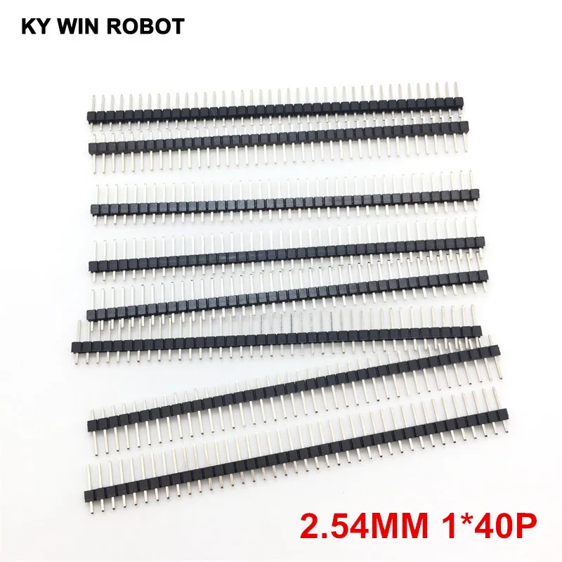 10pcs 40 Pin 1x40 Single Row Male 2.54 Breakable Pin Header Connector Strip for arduino Diy Kit