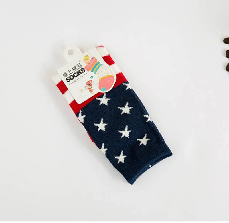 Newborn Kids Girl Boy  Stripes stars American flag pattern Anti-slip Knee High Socks Baby Socks for toddler boys/girls image 4