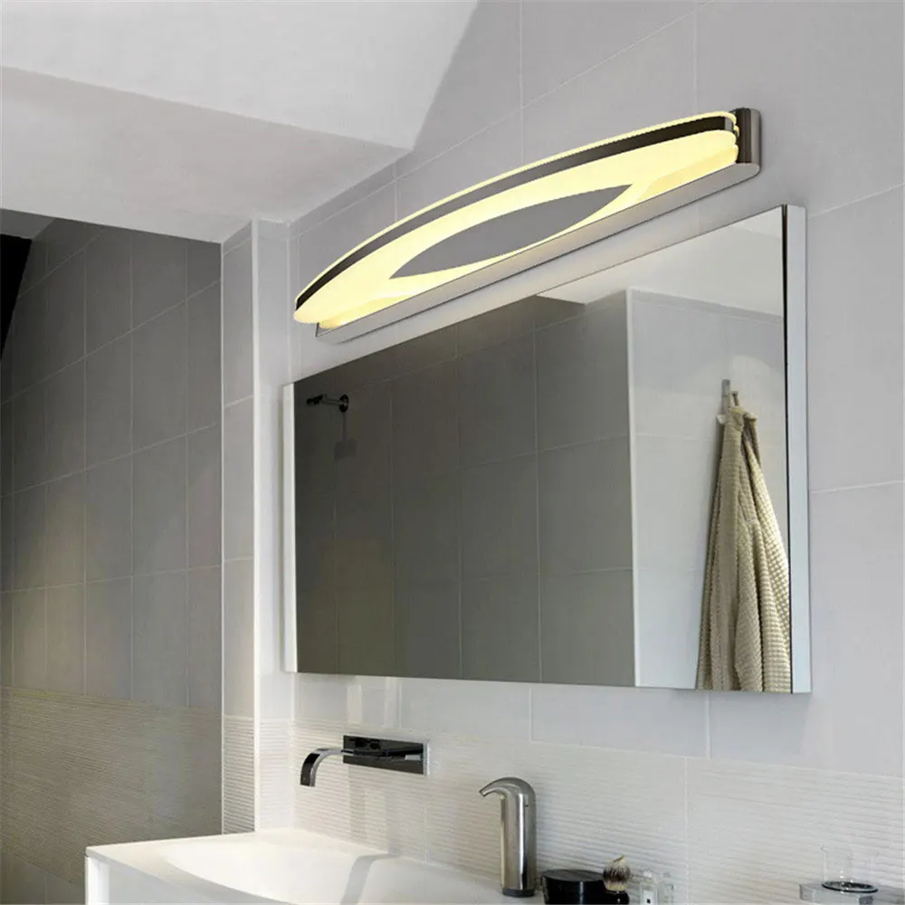 Led Mirror Headlight 8w 42cm Stainless Steel Acrylic Wall Lamp Simple Modern Bathroom Dressing Table Sconce Lamp