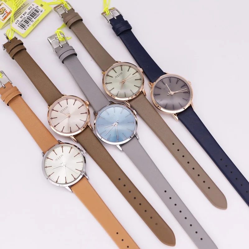Sale Classic Julius Women\'s Watch Japan Quartz Hours Fashion Clock Leather Bracelet Girl\'s Birthday Valentine Gift No Box