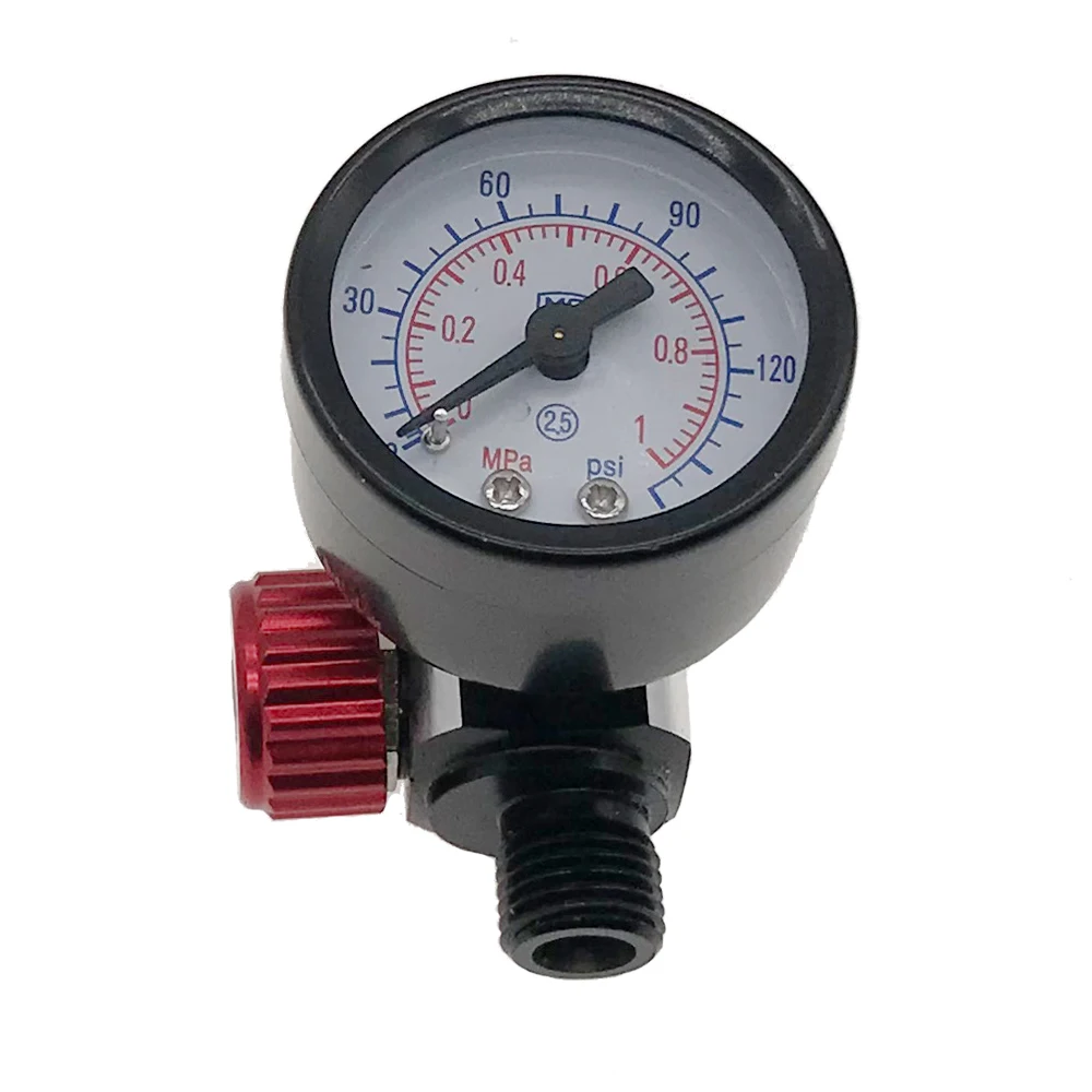 1/4'' BSP Adjust Air Pressure Regulator Gauge HVLP Spray Gun Air Regulator Set W/ Pressure Gauge Diaphragm Control