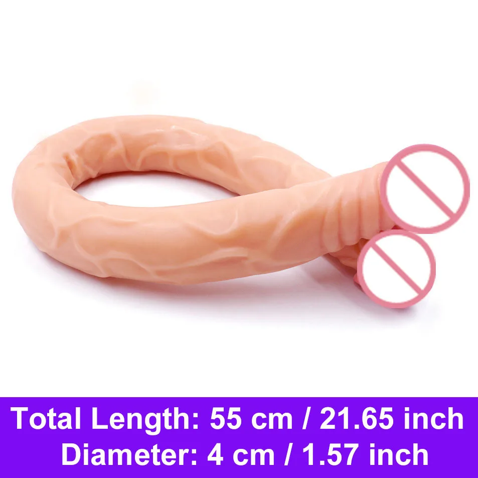 21.56inch Double Dildo Ended Super Long Dildo for Lesbian Flexible Double Penis Vagina and Anal Adult Game Sex Toy for Women Gay